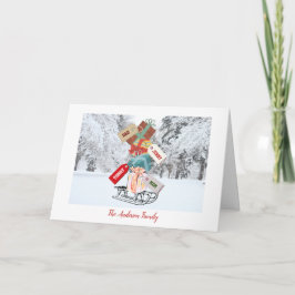 Weihnachtsschneebezeichnung Hübsch fröhlich Vintag Karte