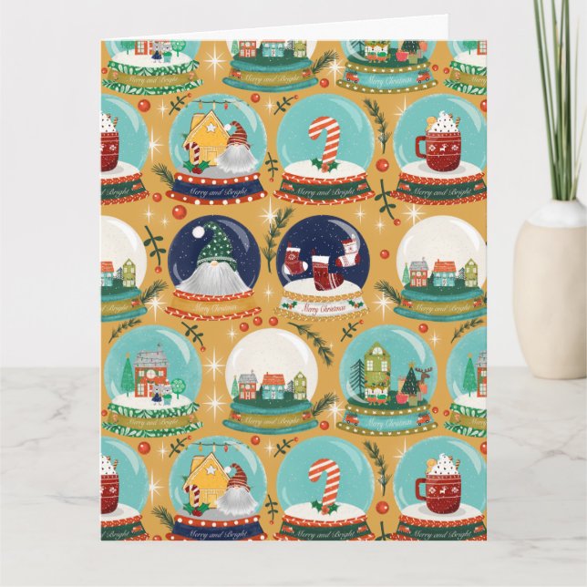 Weihnachtsschneedecke Gnome//Lebkuchen Haus// Karte (Vorderseite)