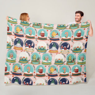 Weihnachtsschneedecke//Gnome//Lebkuchenhaus// Fleecedecke