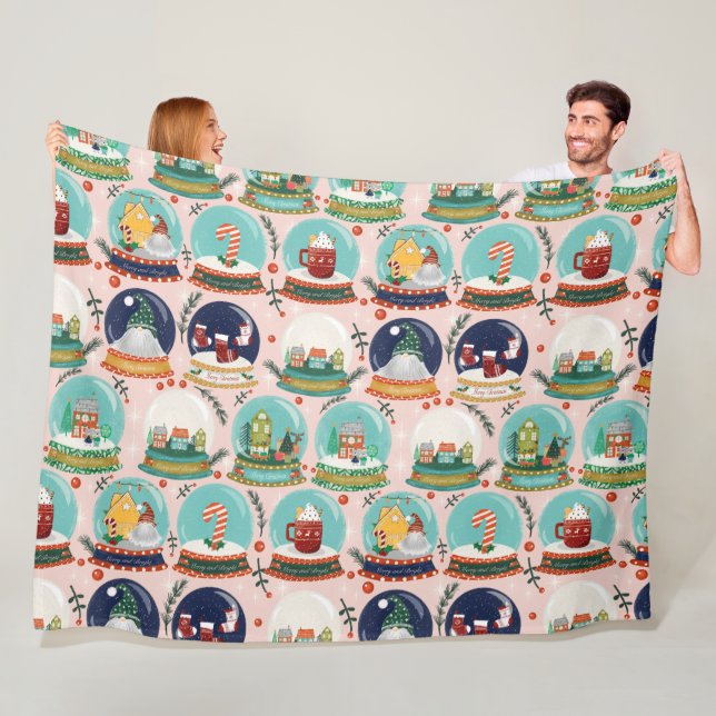 Weihnachtsschneedecke//Gnome//Lebkuchenhaus// Fleecedecke (Beispiel)