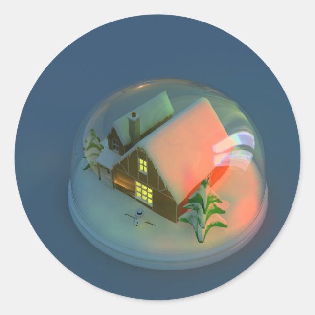 Weihnachtsschneedecke Runder Aufkleber (Vorderseite)