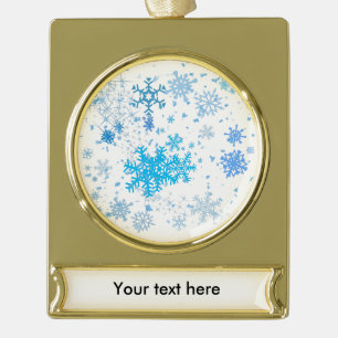 Weihnachtsschneefall Banner-Ornament Gold