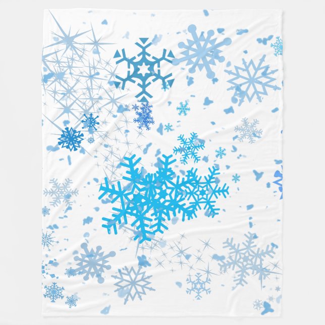 Weihnachtsschneefall Fleecedecke (Vorderseite)