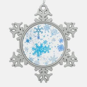 Weihnachtsschneefall Schneeflocken Zinn-Ornament