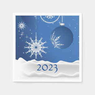 Weihnachtsschneeflocke 2023 Namenspapier hinzufüge Serviette