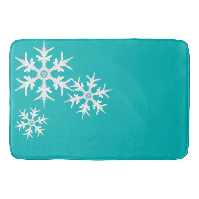 Weihnachtsschneeflocke-aquamarine Bad-Matte Badematte (Vorderseite)