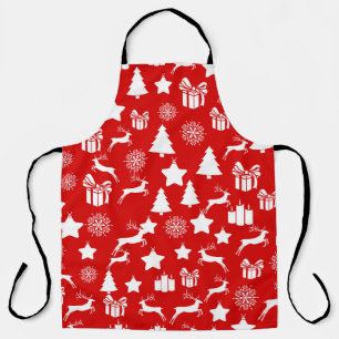 Weihnachtsschneeflocke auf abstraktem Rotbakkgrou Schürze