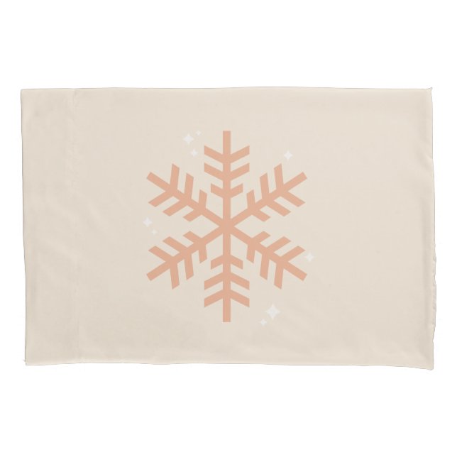 Weihnachtsschneeflocke Beige Kissenbezug (Vorderseite)