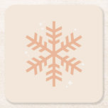 Weihnachtsschneeflocke Beige Rechteckiger Pappuntersetzer<br><div class="desc">Weihnachts-Illustration - Schneeflocke - Neutral Beige / Erde Töne Weihnachtsdruck.</div>