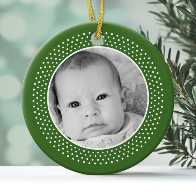 Weihnachtsschneeflocke: Doppelseitiges Foto Keramikornament (Personalized Photo Ornament)