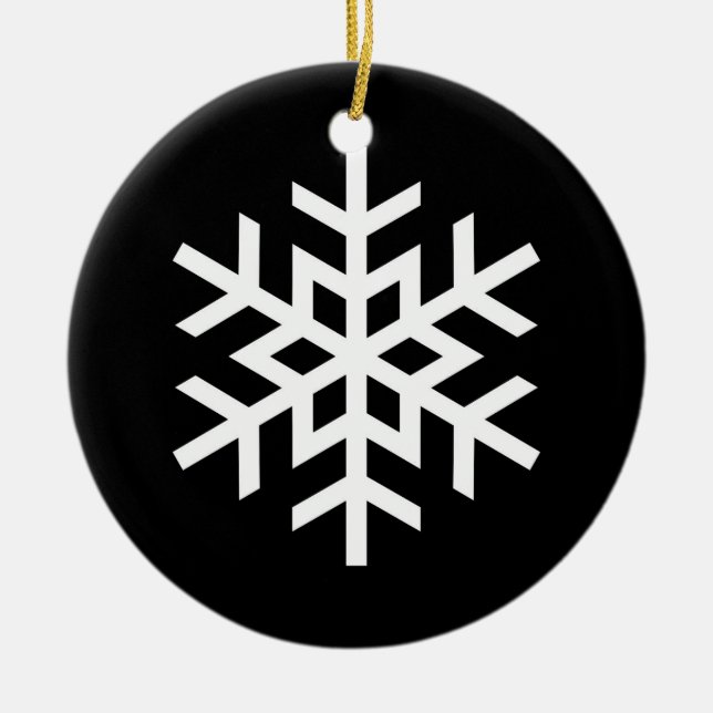 Weihnachtsschneeflocke Keramik Ornament (Vorne)