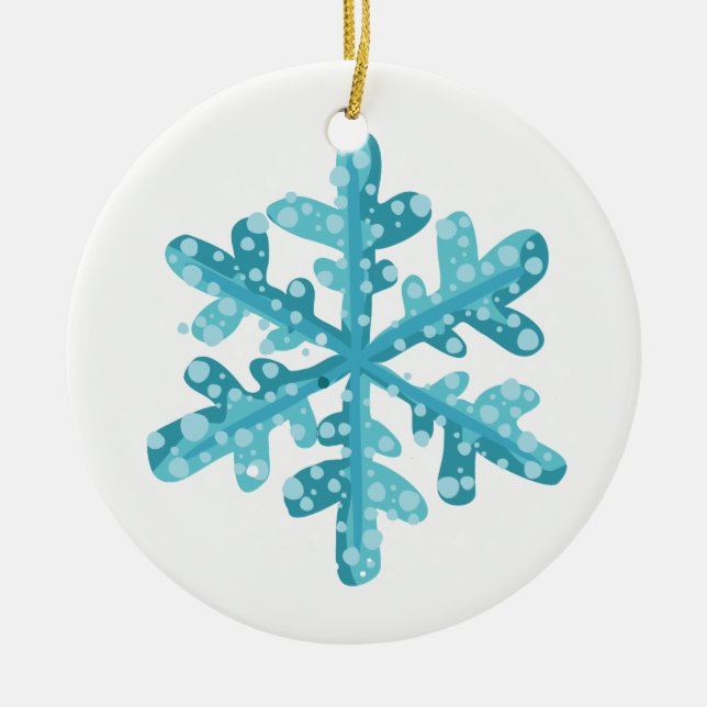 Weihnachtsschneeflocke Keramik Ornament (Vorne)