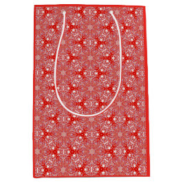 Weihnachtsschneeflocke Luxuspattern Rot Mittlere Geschenktüte