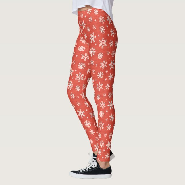 Weihnachtsschneeflocke-Muster Leggings (Links)