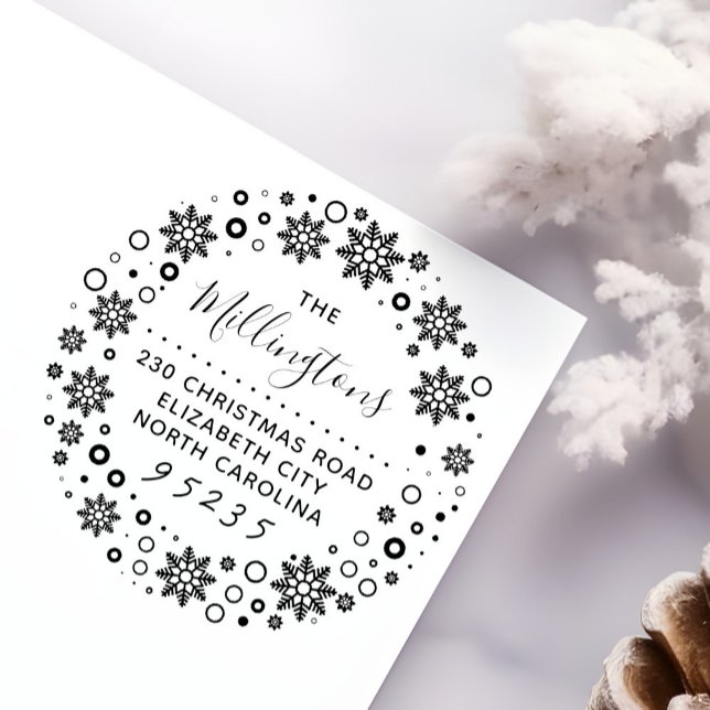 Weihnachtsschneeflocke Name & Rücksendeadresse Permastempel (Von Creator hochgeladen)