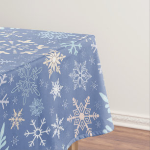 Weihnachtsschneeflocke-skandinavisches Winter-Blau Tischdecke