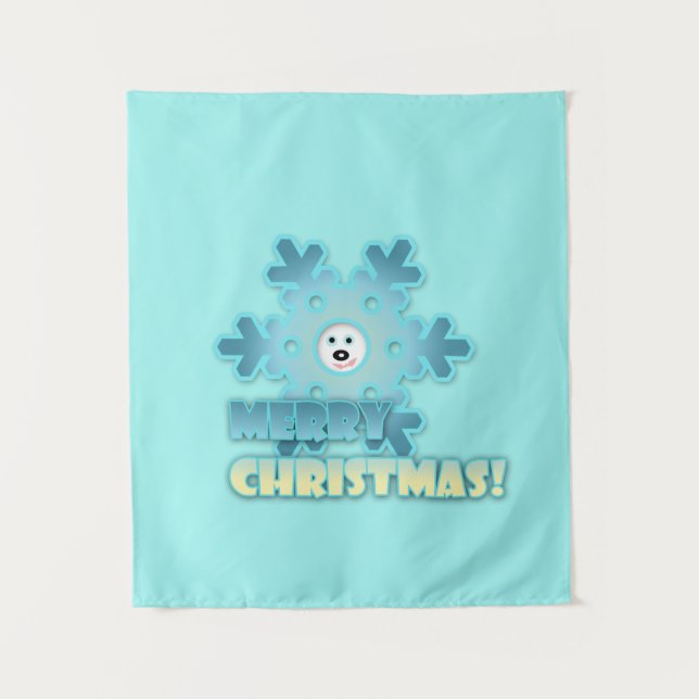Weihnachtsschneeflocke Wandteppich (Vorderseite)