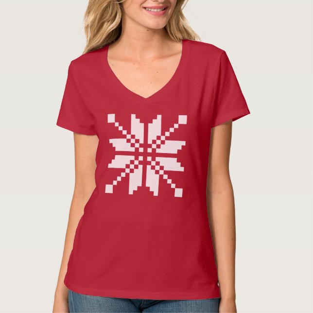 Weihnachtsschneeflocke-Weihnachtsmuster T-Shirt (Vorderseite)