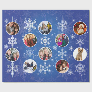 Weihnachtsschneeflocken 10 Lieblingsfamilien-Fotos Geschenkpapier