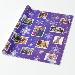 Weihnachtsschneeflocken 15 Lieblingsfamilien-Fotos Geschenkpapier