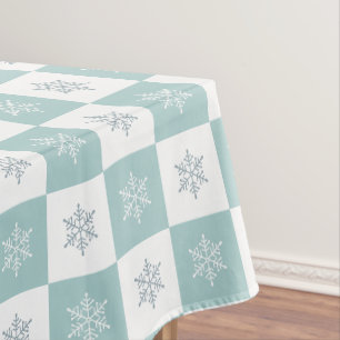 Weihnachtsschneeflocken auf Mystery Light Blue & W Tischdecke