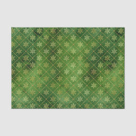 Weihnachtsschneeflocken aus Gold auf Green Seidenpapier