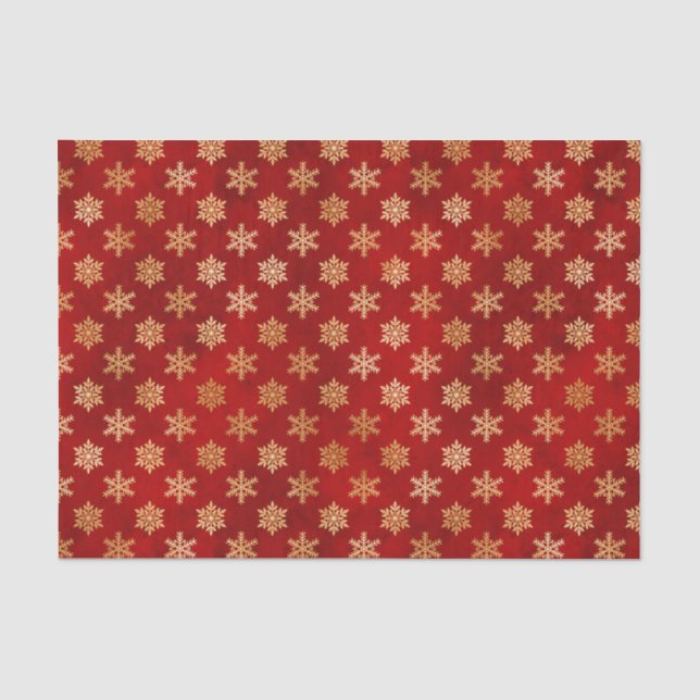 Weihnachtsschneeflocken aus Gold Seidenpapier (Vorderseite)