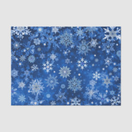 Weihnachtsschneeflocken Blau und Silbergewebe Seidenpapier