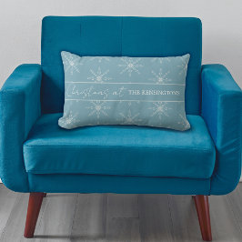 Weihnachtsschneeflocken Blauer Kissen