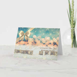 Weihnachtsschneeflocken, Bow, Unternehmensgrüße Feiertagskarte
