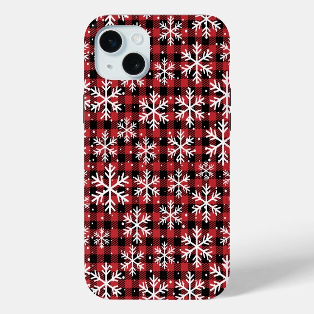 Weihnachtsschneeflocken Buffalo Kariertes Muster Case-Mate iPhone Hülle (Rückseite)