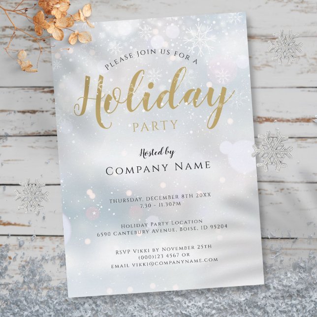 Weihnachtsschneeflocken Corporate Holiday Party Einladung (Christmas Snowflakes Corporate Holiday Party Invitation)