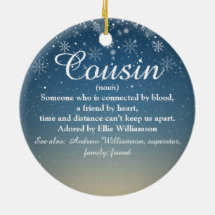 Weihnachtsschneeflocken Cousin Definition Skript Keramik Ornament