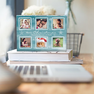 Weihnachtsschneeflocken der Familie - Fotocollage Fotoblock
