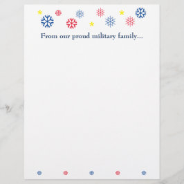 Weihnachtsschneeflocken der Militärfamilie Blau Briefbogen