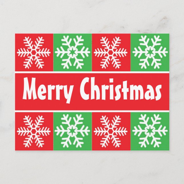 Weihnachtsschneeflocken Feiertagspostkarte (Vorderseite)