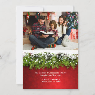 Weihnachtsschneeflocken Fotokarte Feiertagskarte