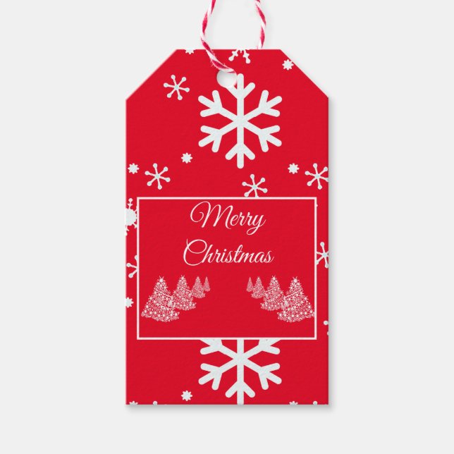 Weihnachtsschneeflocken Geschenkanhänger (Vorderseite)