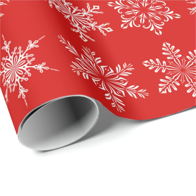 Weihnachtsschneeflocken Geschenkpapier (Rolleneckpunkt)