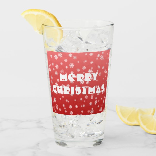 Weihnachtsschneeflocken Glas (Vorderseite Ice)