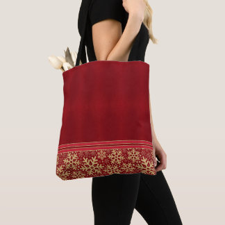 Weihnachtsschneeflocken Gold Tasche