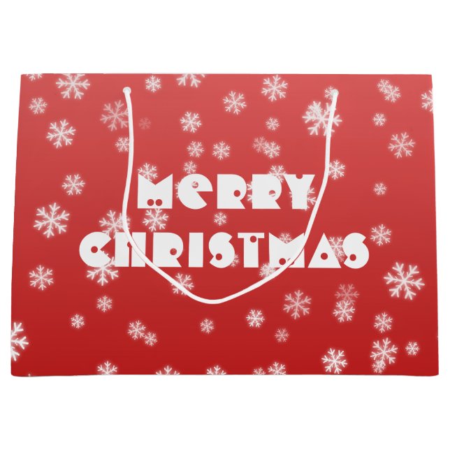 Weihnachtsschneeflocken Große Geschenktüte (Vorderseite)