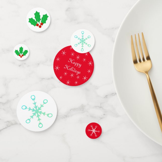 Weihnachtsschneeflocken & Heilige Beere Tafel Conf Konfetti (Gruppe)