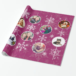 Weihnachtsschneeflocken Lieblingsfamilien-Foto Fuc Geschenkpapier