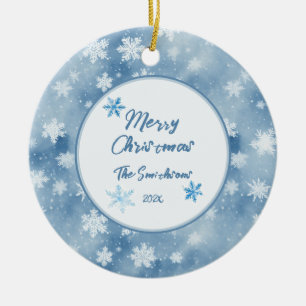Weihnachtsschneeflocken Light Blue Sky Keramik Ornament