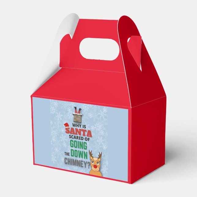 Weihnachtsschneeflocken lustigen Witz blauer Fav Geschenkschachtel (Vorderseite)