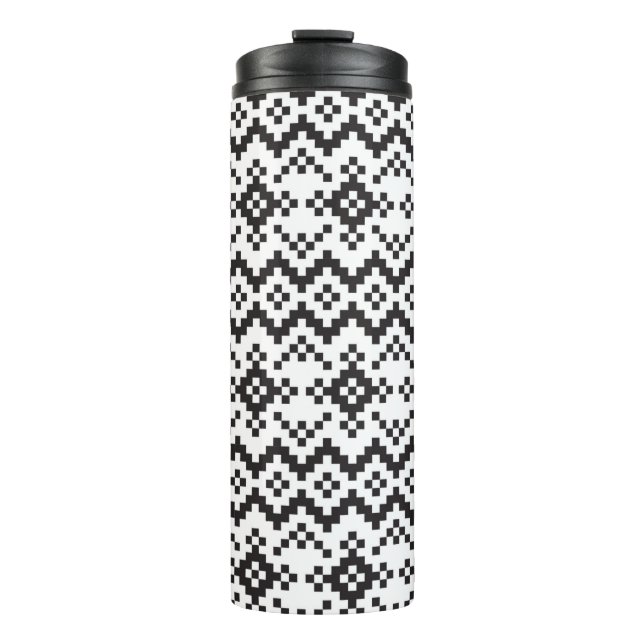 Weihnachtsschneeflocken Messe Isle Seamless Patter Thermosbecher (Vorderseite)