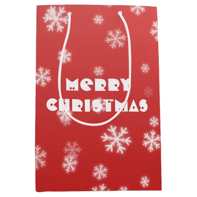 Weihnachtsschneeflocken Mittlere Geschenktüte (Vorderseite)