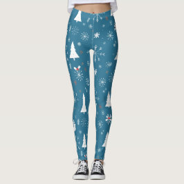 Weihnachtsschneeflocken Nahtloses Muster Leggings