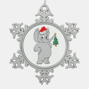 Weihnachtsschneeflocken-Ornament/Elefant Schneeflocken Zinn-Ornament